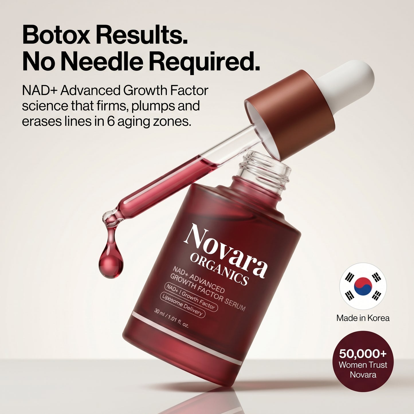 Novara's Korean NAD+ Anti-Aging Serum